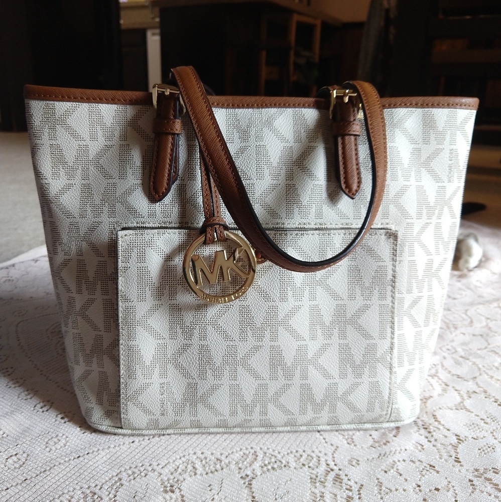 Michael Kors White Logo Purse